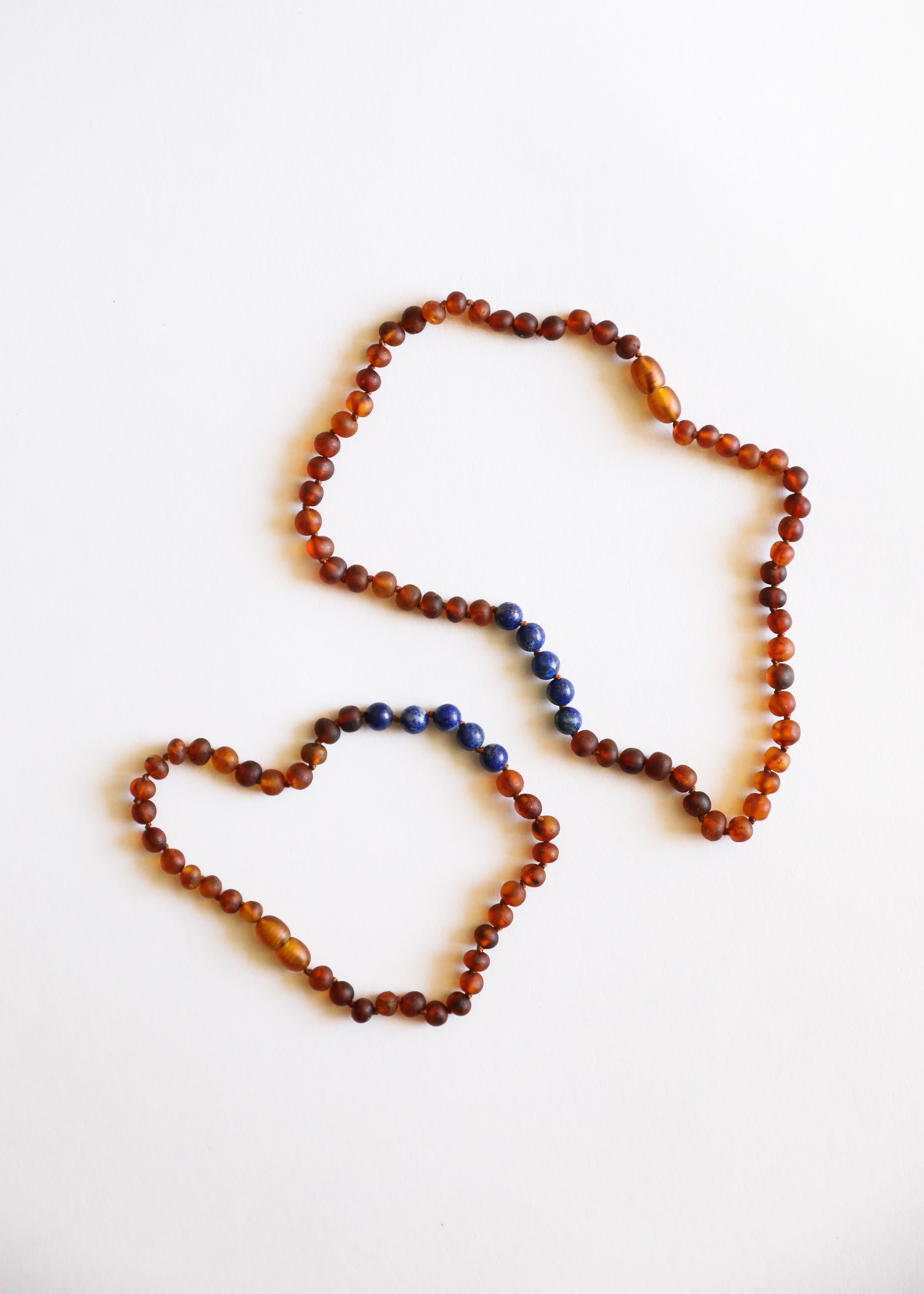 Raw Cognac Baltic Amber + Lapis || Necklace Set