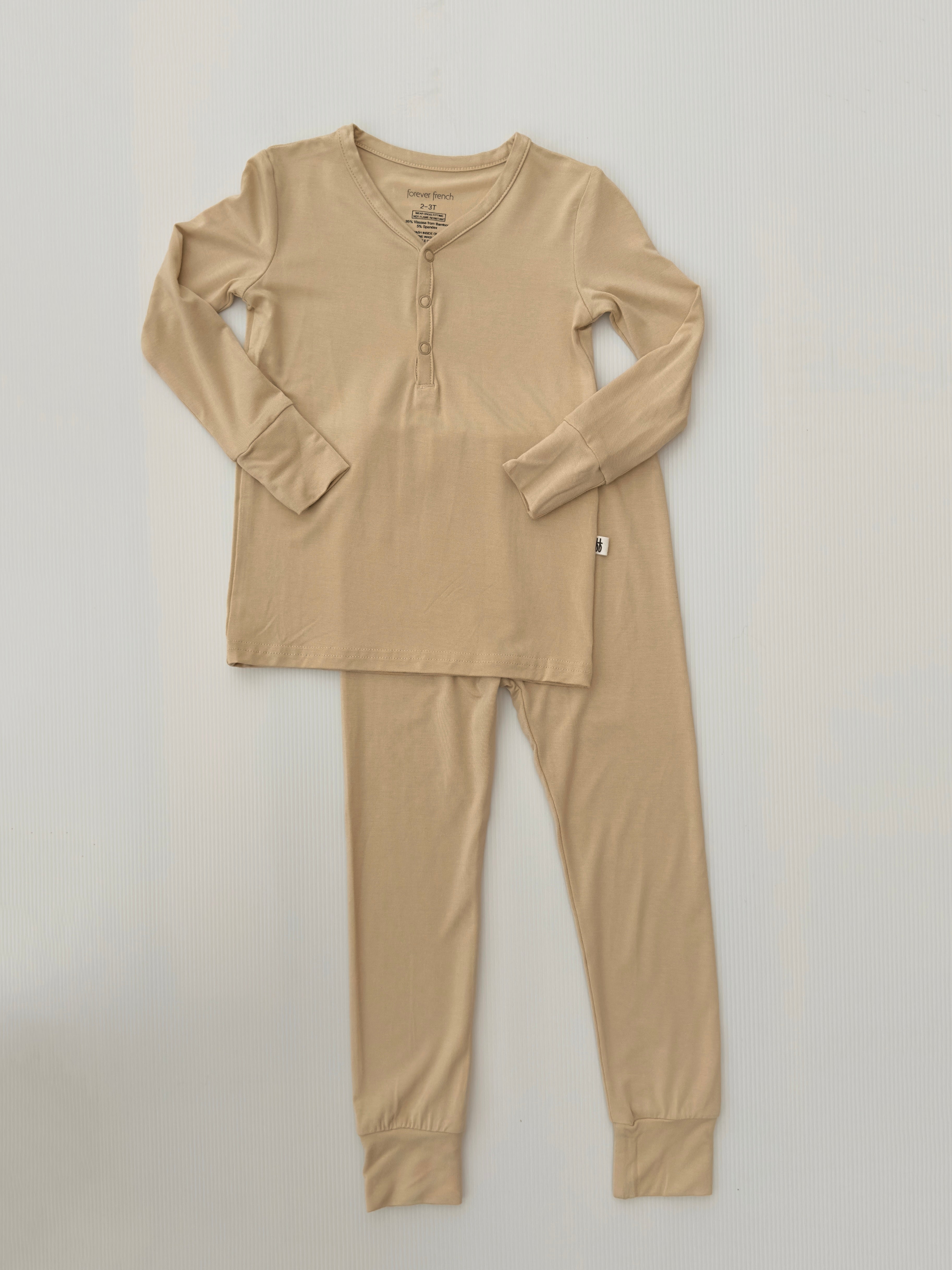 Bamboo Two Piece Pajamas | Limestone