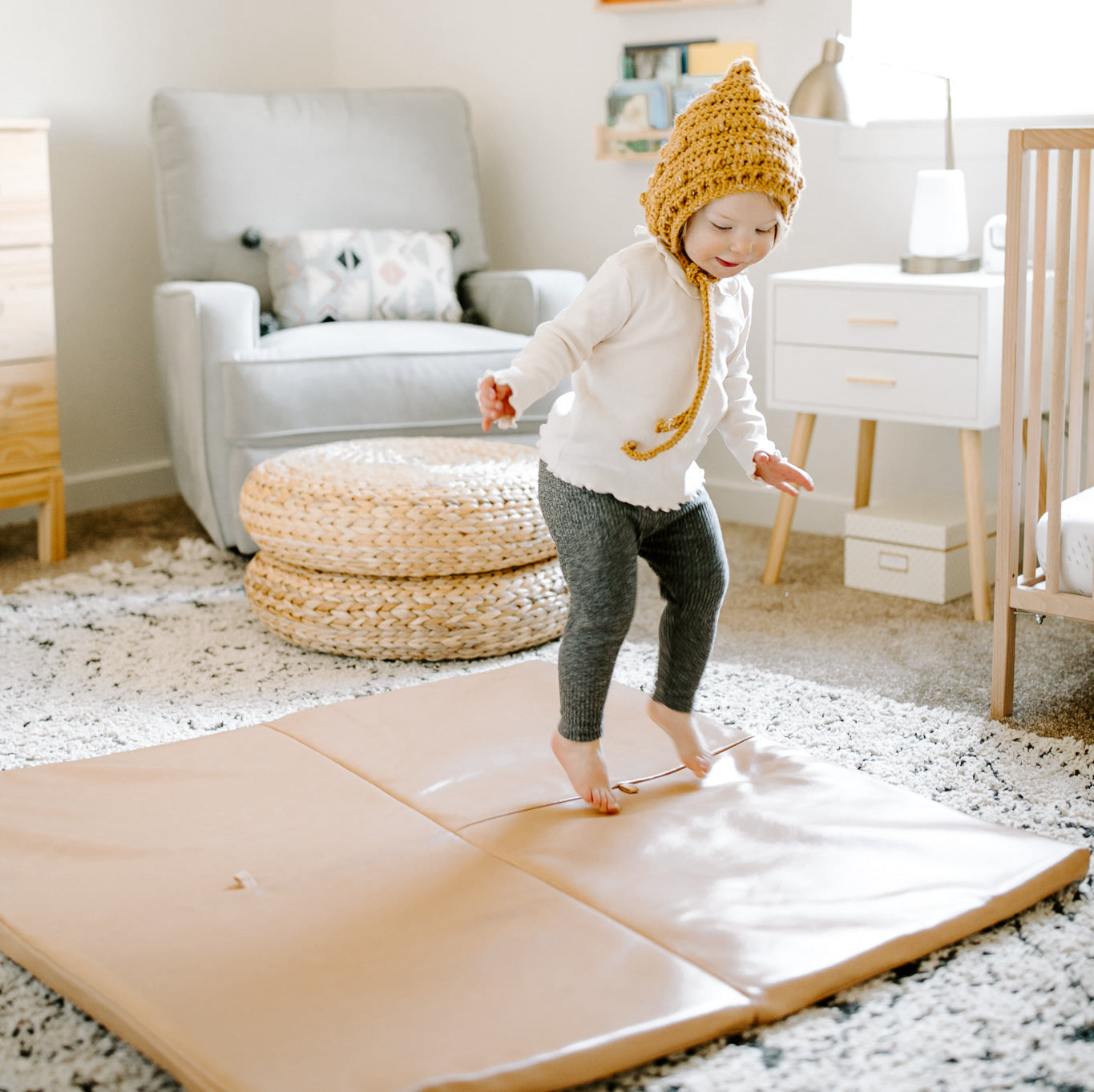 Sand Vegan Leather Mat