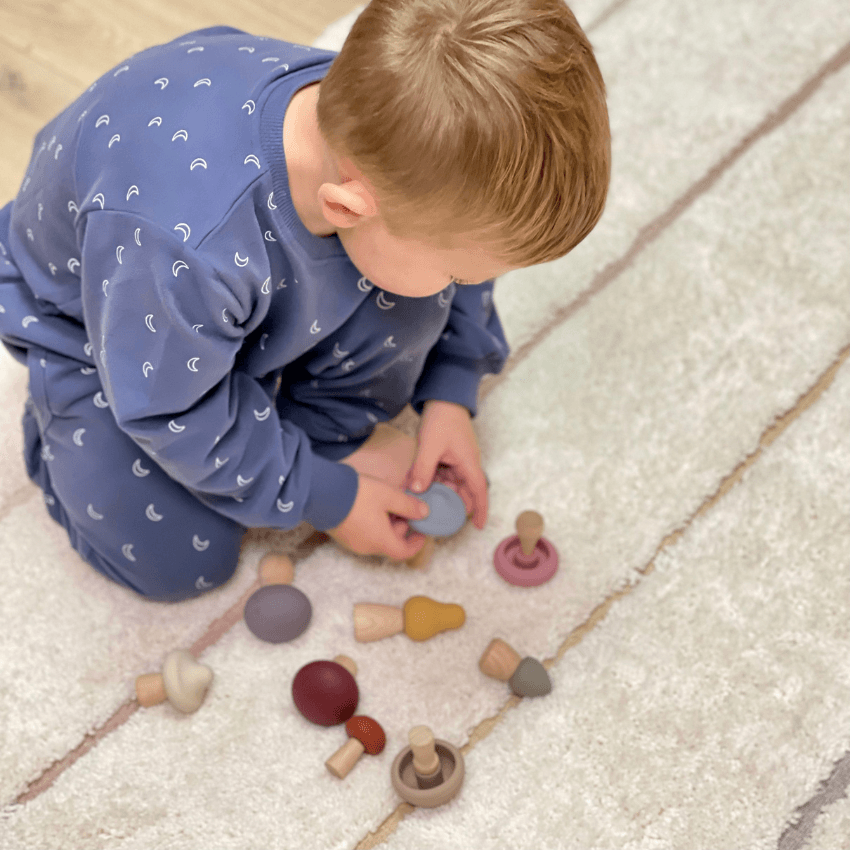 Wood + Silicone Mushroom Sorting Set