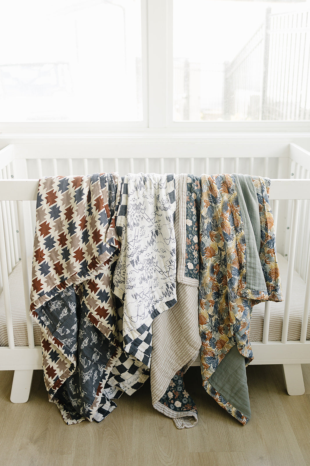 Charcoal Checkered + Summit Muslin Quilt