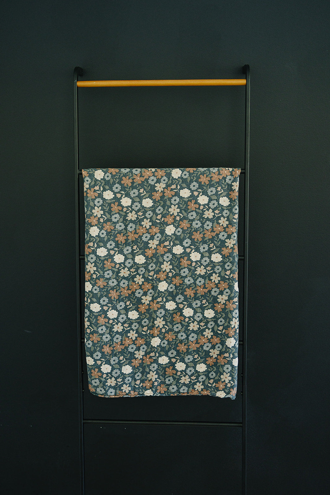 Midnight Floral Muslin Swaddle Blanket