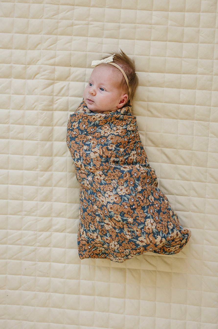 Venetian Floral Muslin Swaddle Blanket