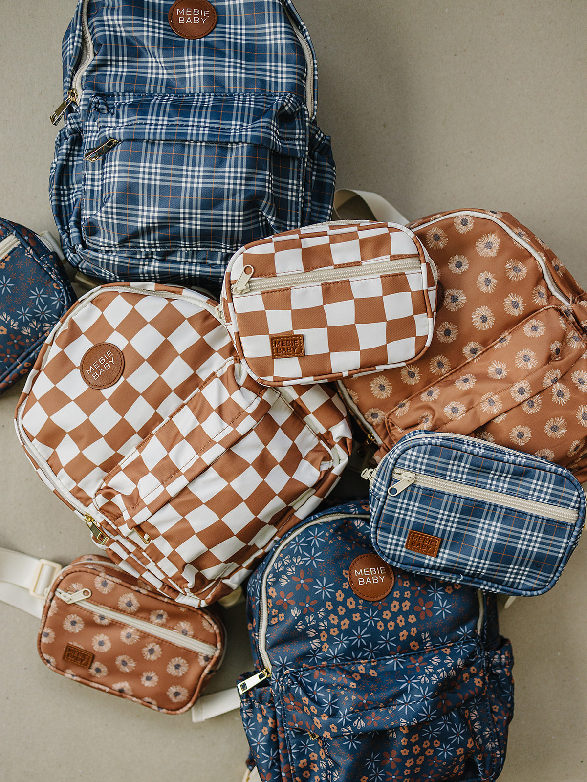 Rust Wavy Checkered Mini Backpack