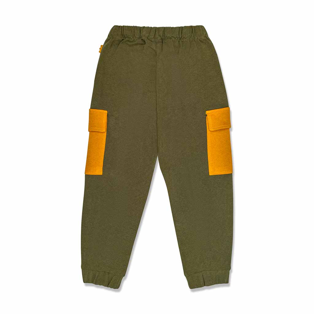 Olive Cargo Pocket Kid Jogger - Olive