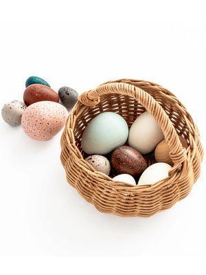 A Dozen Wooden Eggs Pretend Play Set - Why and Whale