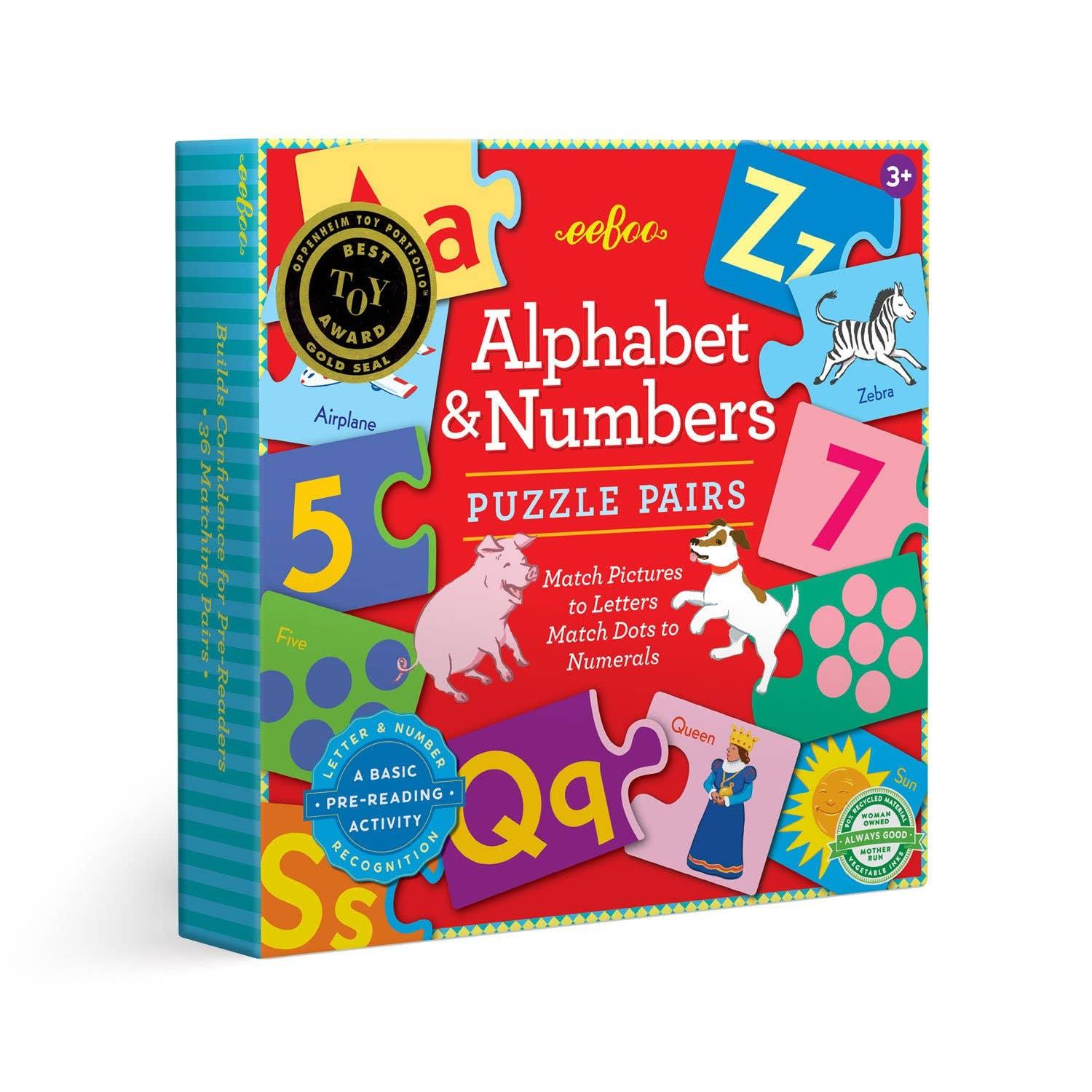 Alphabet & Numbers Puzzle Pairs - Why and Whale