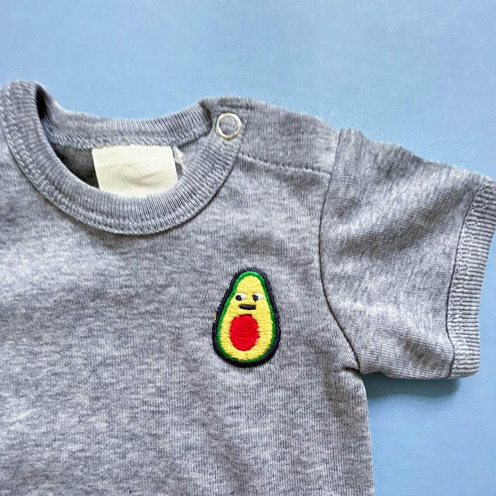 Avocado Embroidered Organic Cotton Baby Bodysuit