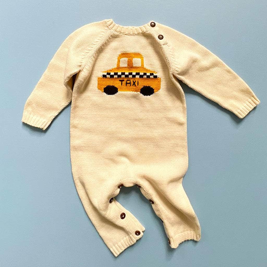 Knit Baby Romper - Taxi