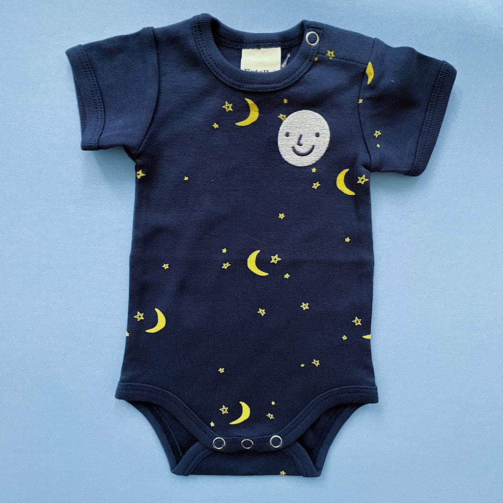 Moon and Stars Organic Cotton Baby Bodysuit