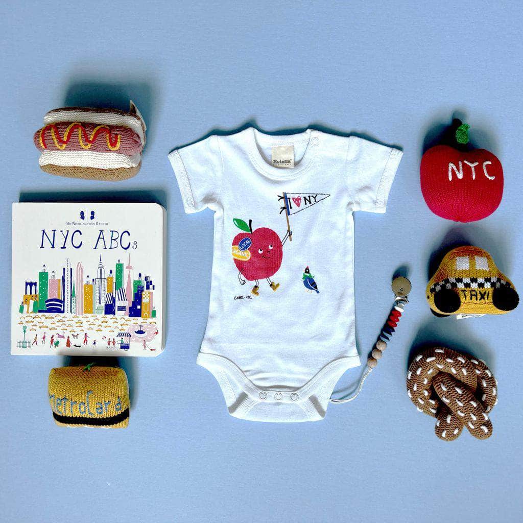 I Love NY" Baby Gift Set-Rattles, Onesie, Pacifier Clip, and Baby Book