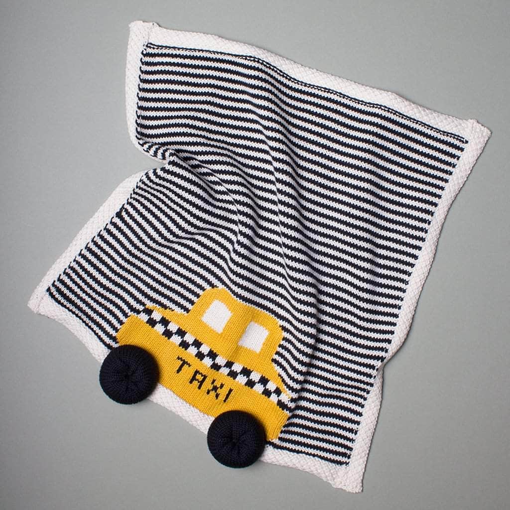 Knit Taxi Baby Romper and Taxi Toys Baby Gift Set