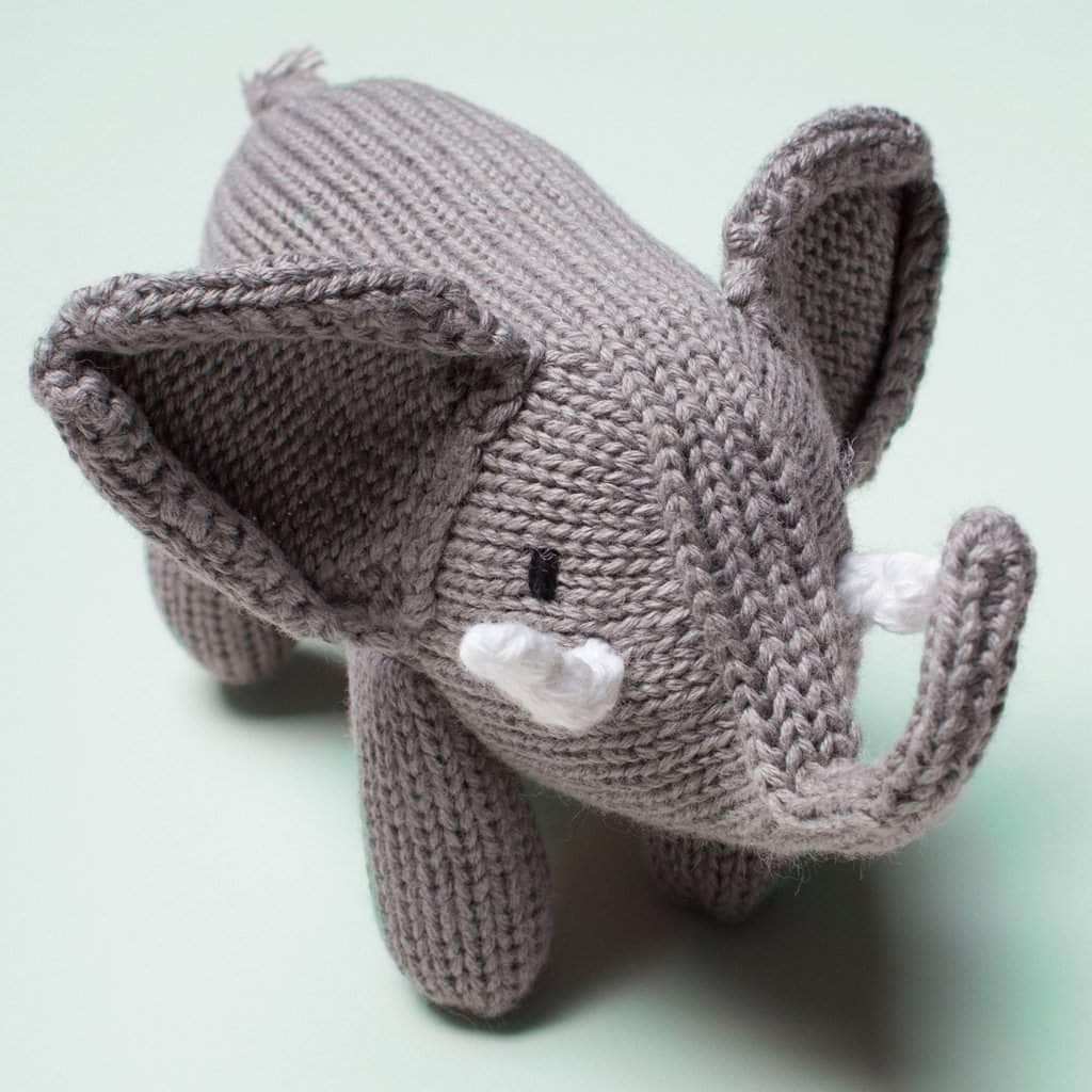 Organic Baby Gift Set | Lion, Elephant, Giraffe & Monkey Rattles