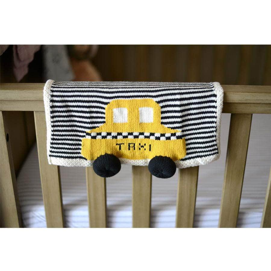 Organic Baby Gift Set - Newborn Security Blanket, Rattle Toys | NYC Taxi, Hot Dog & Pretzel