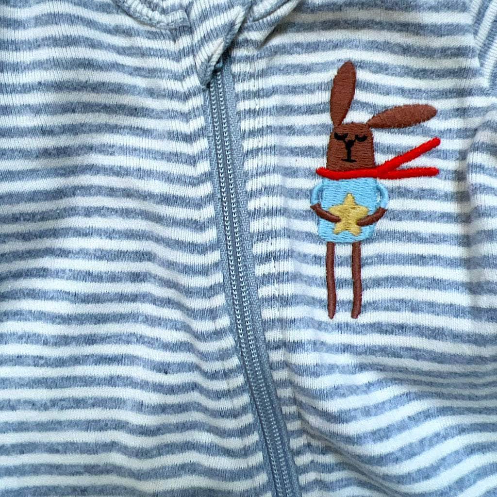 Baby Zip Sleeper-Bunny Embroidery