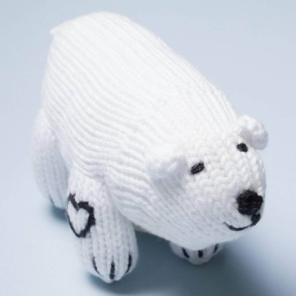 Organic Baby Toys - Newborn Rattles | Polar Bear