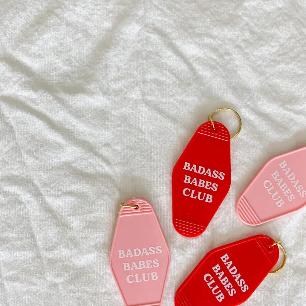 Badass Babes Club Vintage Hotel Keychains