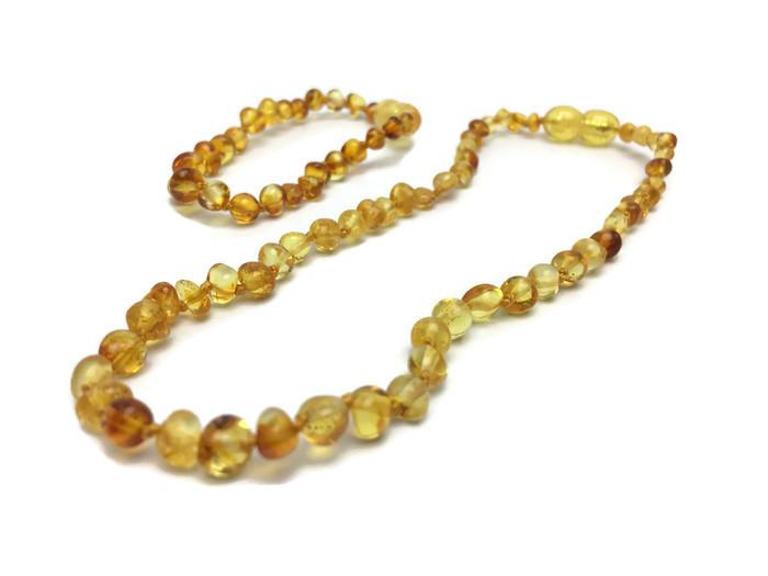 Baltic Amber Teething Necklace or Bracelet Polished Honey