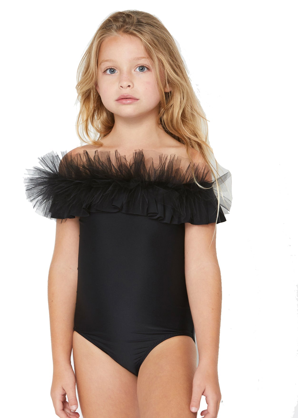 Black Swimsuit with Tulle