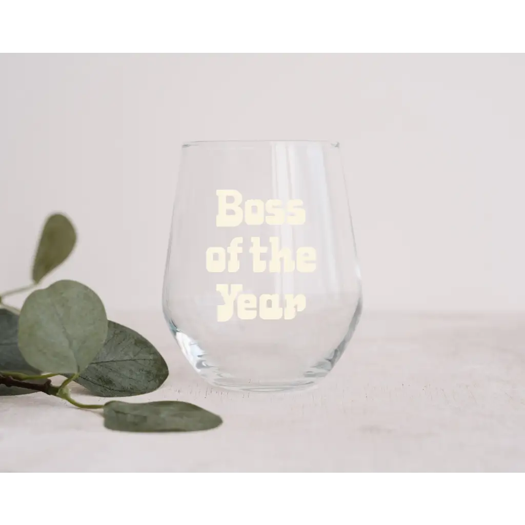 Boss of the Year Wine Glass