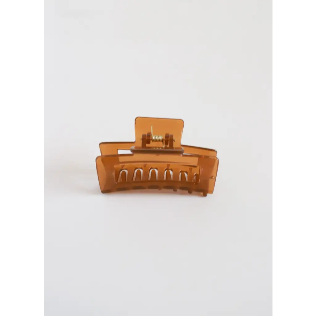 Brown Rectangle Hair Clip | Medium Size