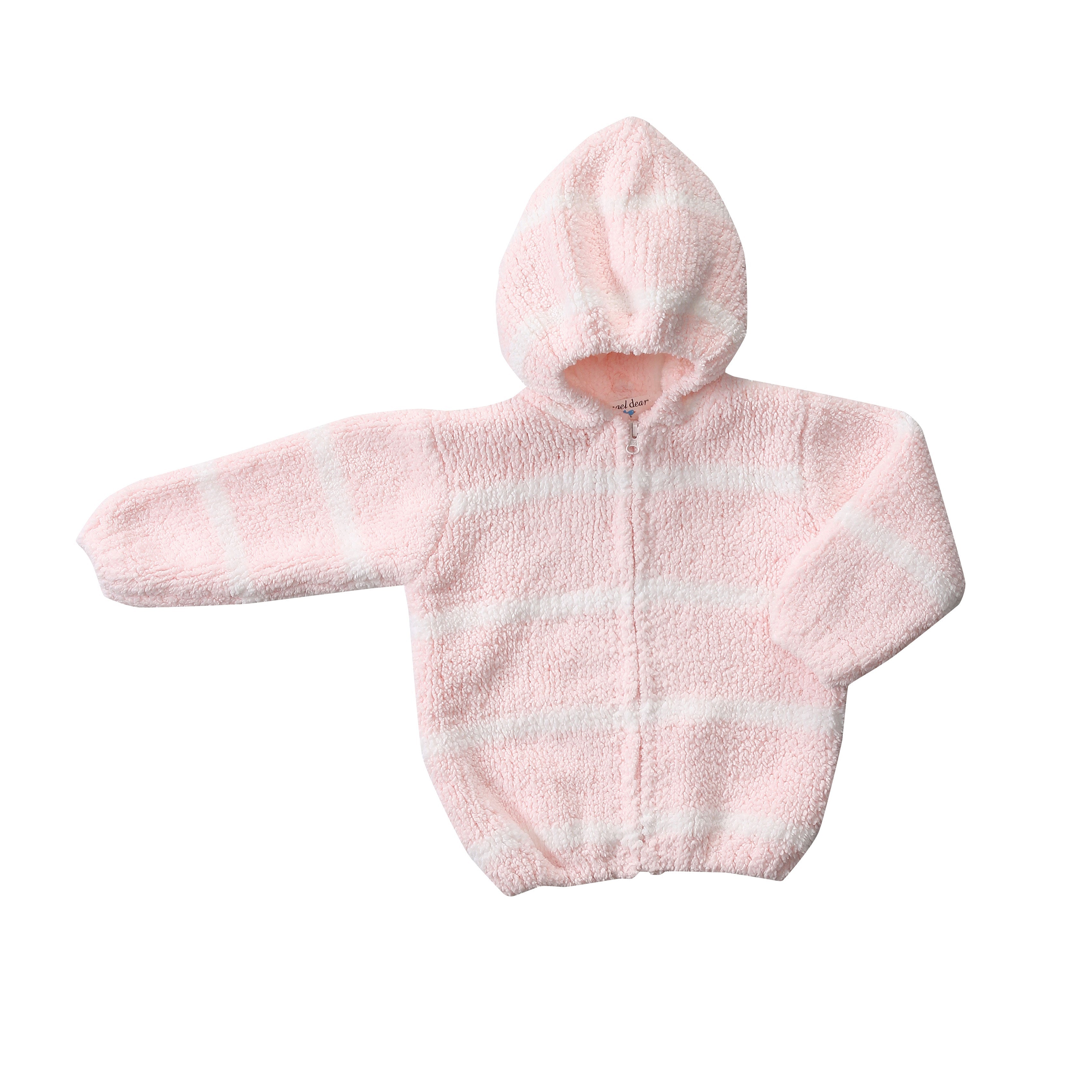 Chenille Hoodie - Pretty Pink / Ivory
