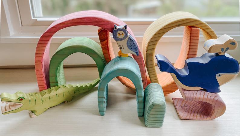 Color Wooden Rainbow Arches - Why and Whale