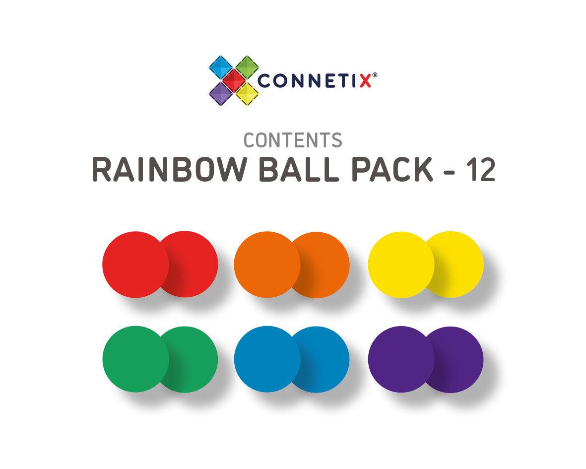 Connetix Tiles 12 Pc Rainbow Replacement Ball Pack - Why and Whale