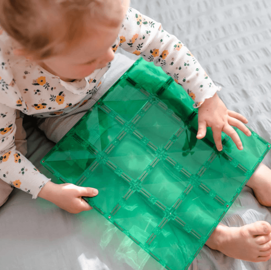 Connetix Tiles 2 Piece Base Plate Blue & Green Pack - Why and Whale