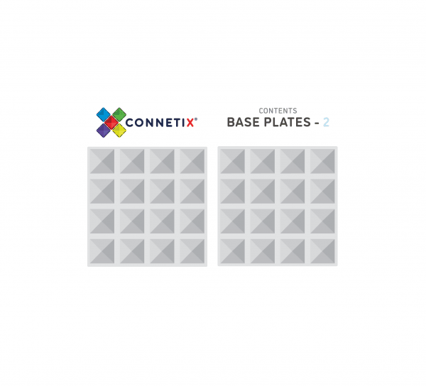 Connetix Tiles 2 Piece Clear Base Plate Pack - Why and Whale
