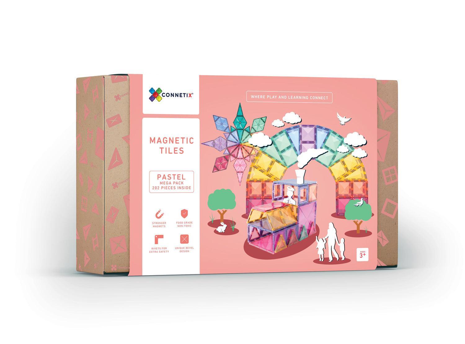 Connetix Tiles 202 Piece Pastel Mega Pack - Why and Whale