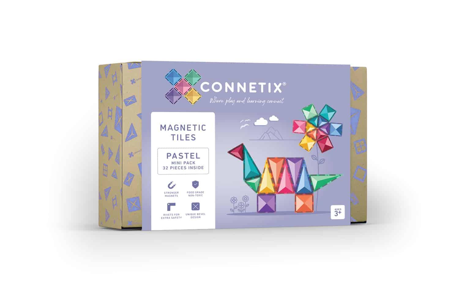 Connetix Tiles 32 Piece Pastel Mini Pack - Why and Whale