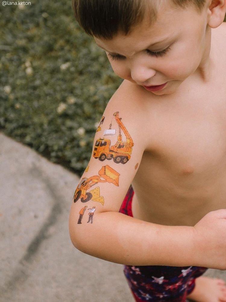 Construction Temporary Tattoos - Why and Whale