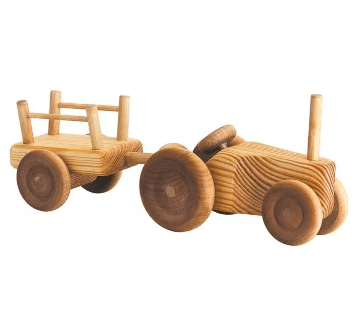 Debresk - Wooden Toy Tractor w/ Trailer Small - Why and Whale