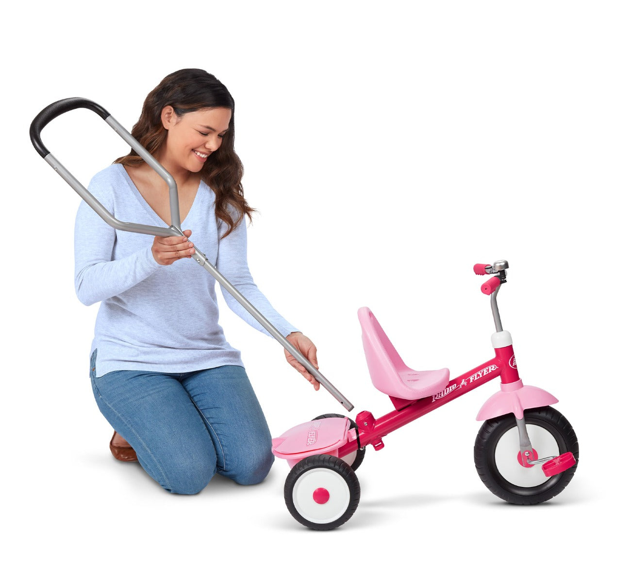 Deluxe Steer & Stroll Trike Pink