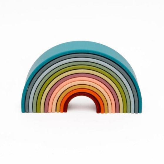 dëna Large Rainbow Silicone Toy, Nature - Why and Whale