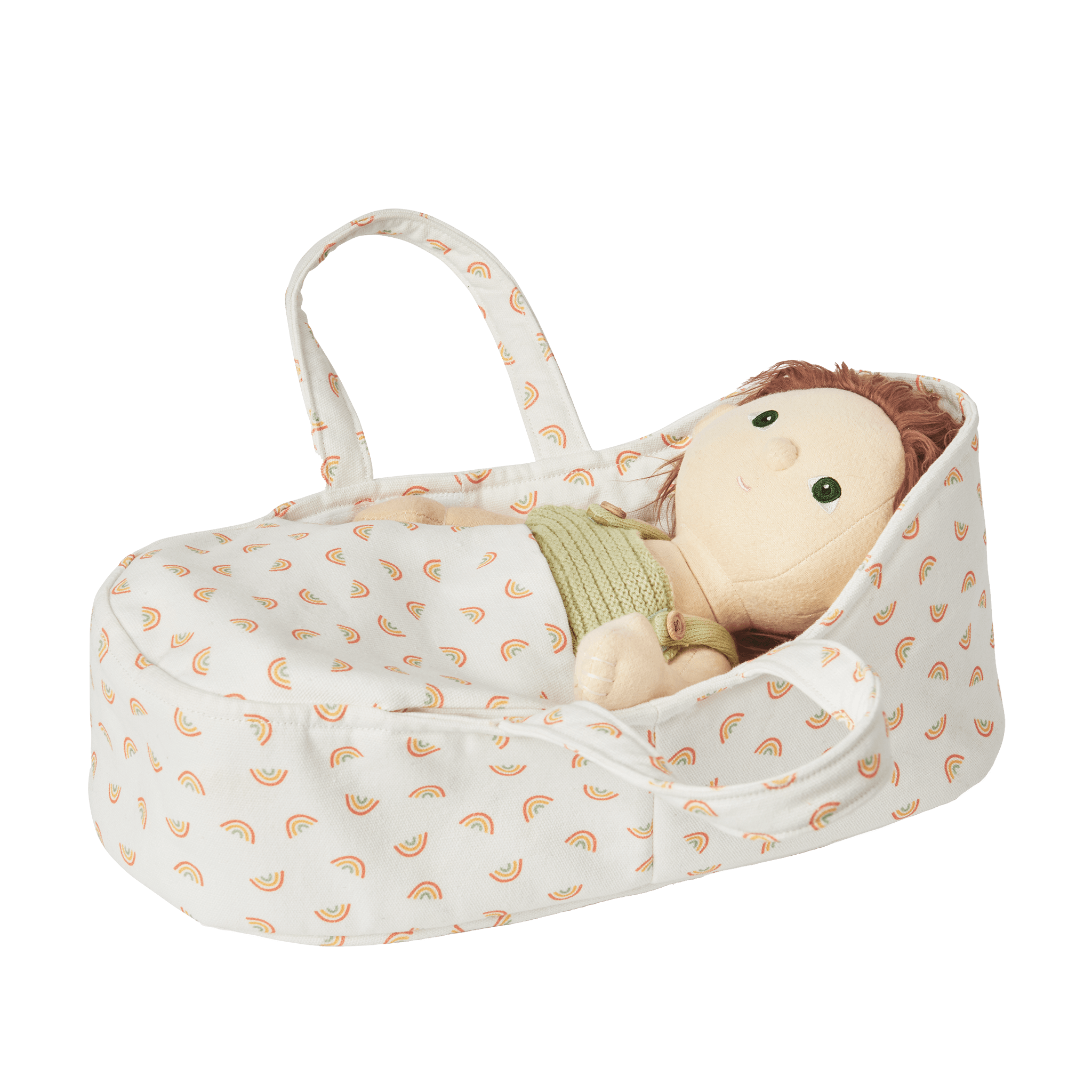 Dinkum Dolls Carry Cot Rainbow Print - Why and Whale
