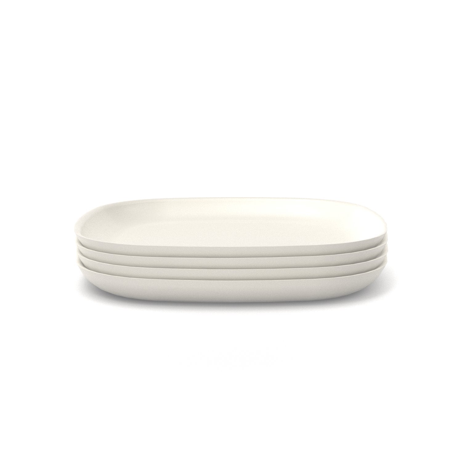 Bamboo Dinner Plate - 4 Piece Set - Off White