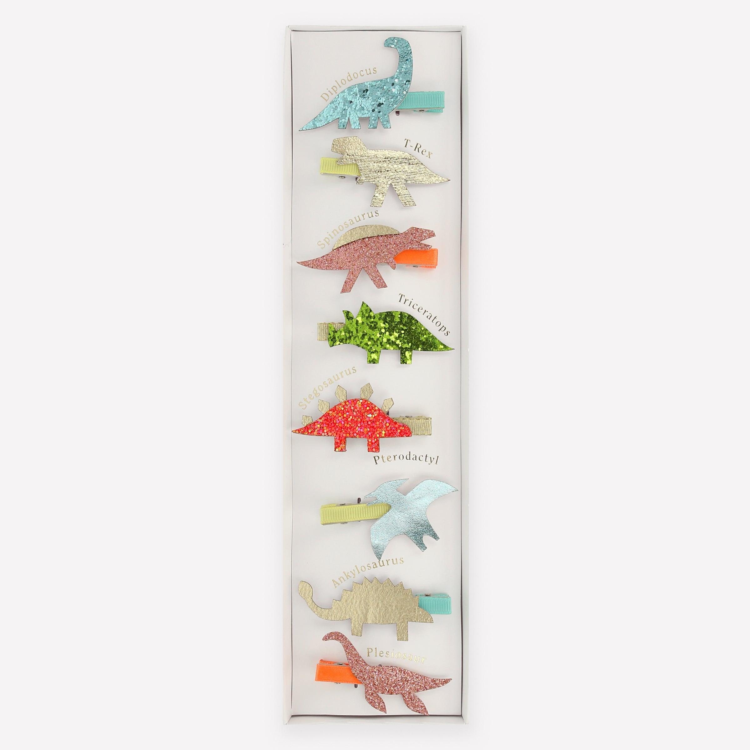 Dino Hair Clips (x 8) - Why and Whale