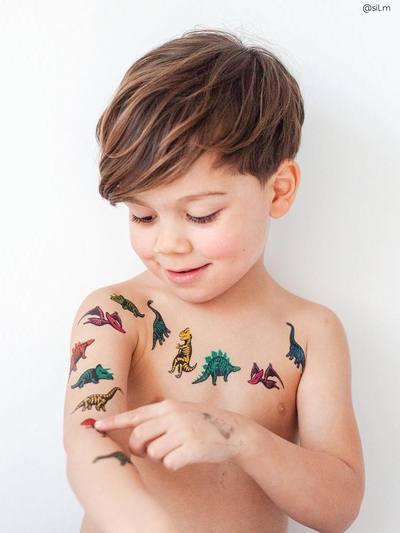Dino Skeletons Tattoo - Set of 3 - Why and Whale