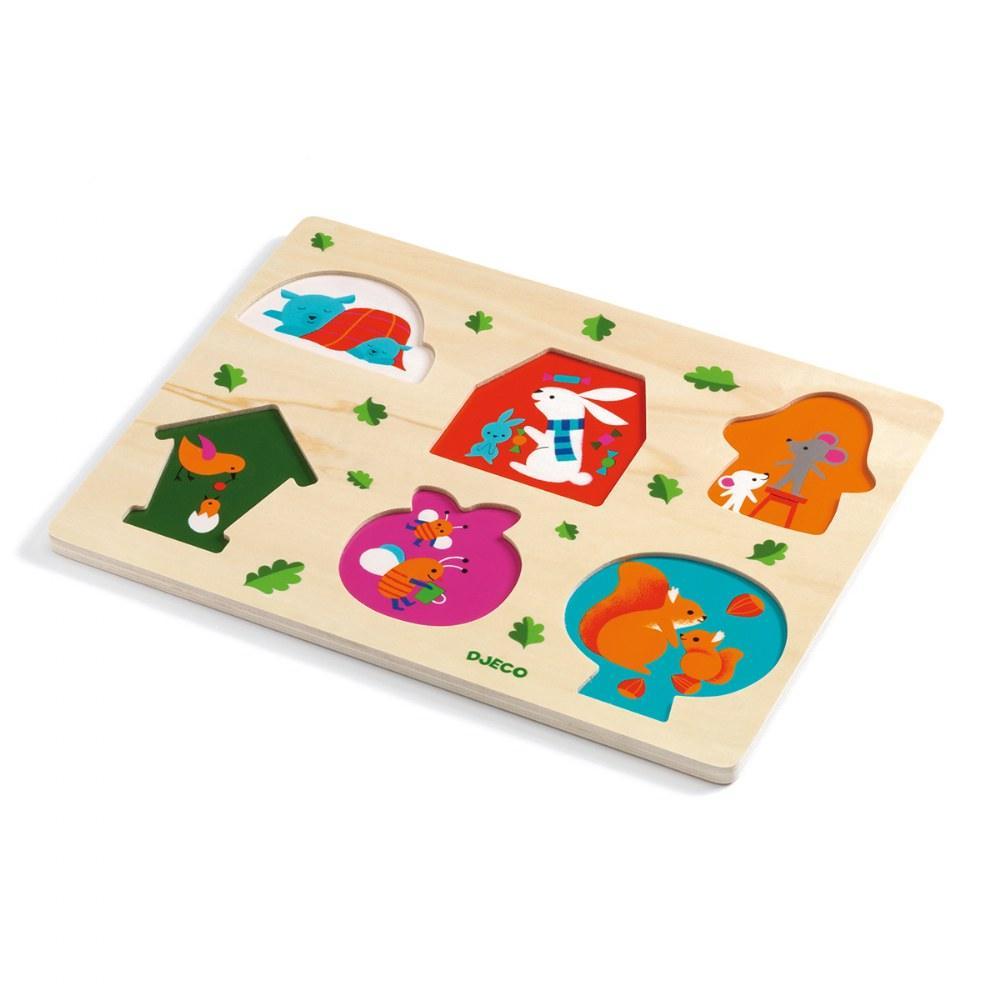 Djeco Colorful Wooden Puzzles - Why and Whale