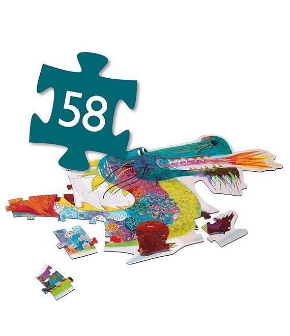 Djeco Leon The Dragon 58-Piece Giant Floor Jigsaw Puzzle - Why and Whale