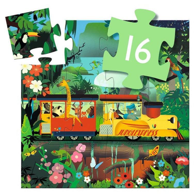 Djeco Silhouette Puzzles The Locomotive 16-Piece Puzzle - Why and Whale