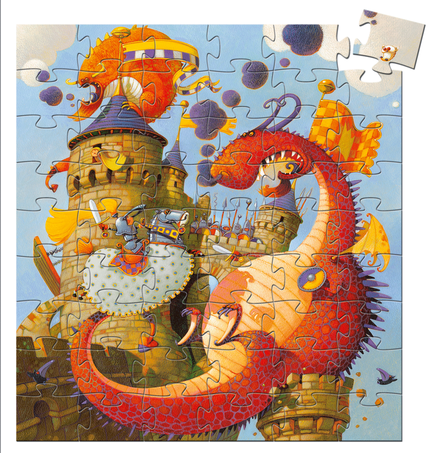 Djeco Silhouette Puzzles Vaillant And The Dragon - Why and Whale
