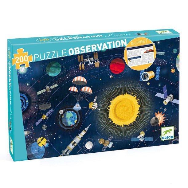 Djeco The Space + Booklet Observation 200 Piece Puzzle - Why and Whale