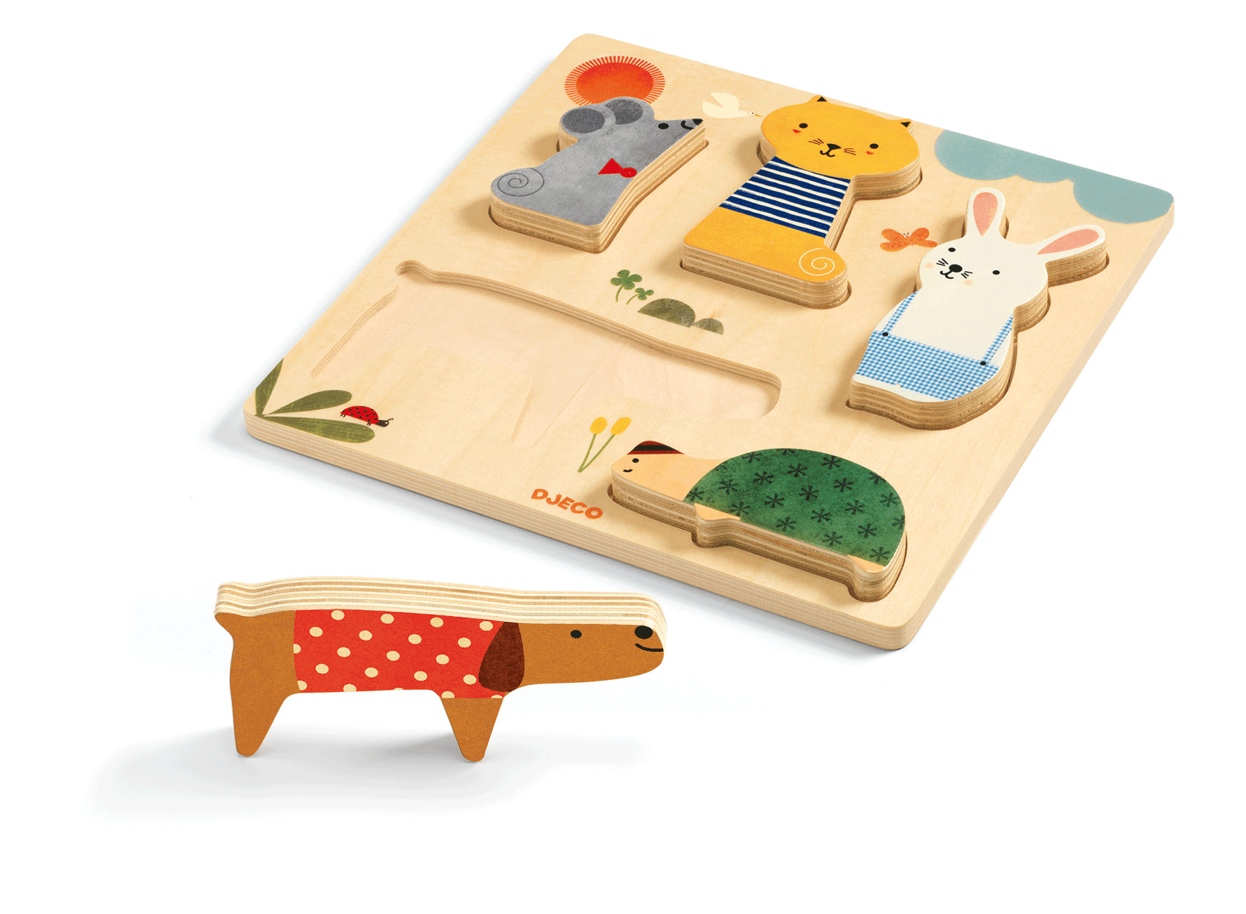 Djeco Wooden Puzzles Woodypets - Why and Whale