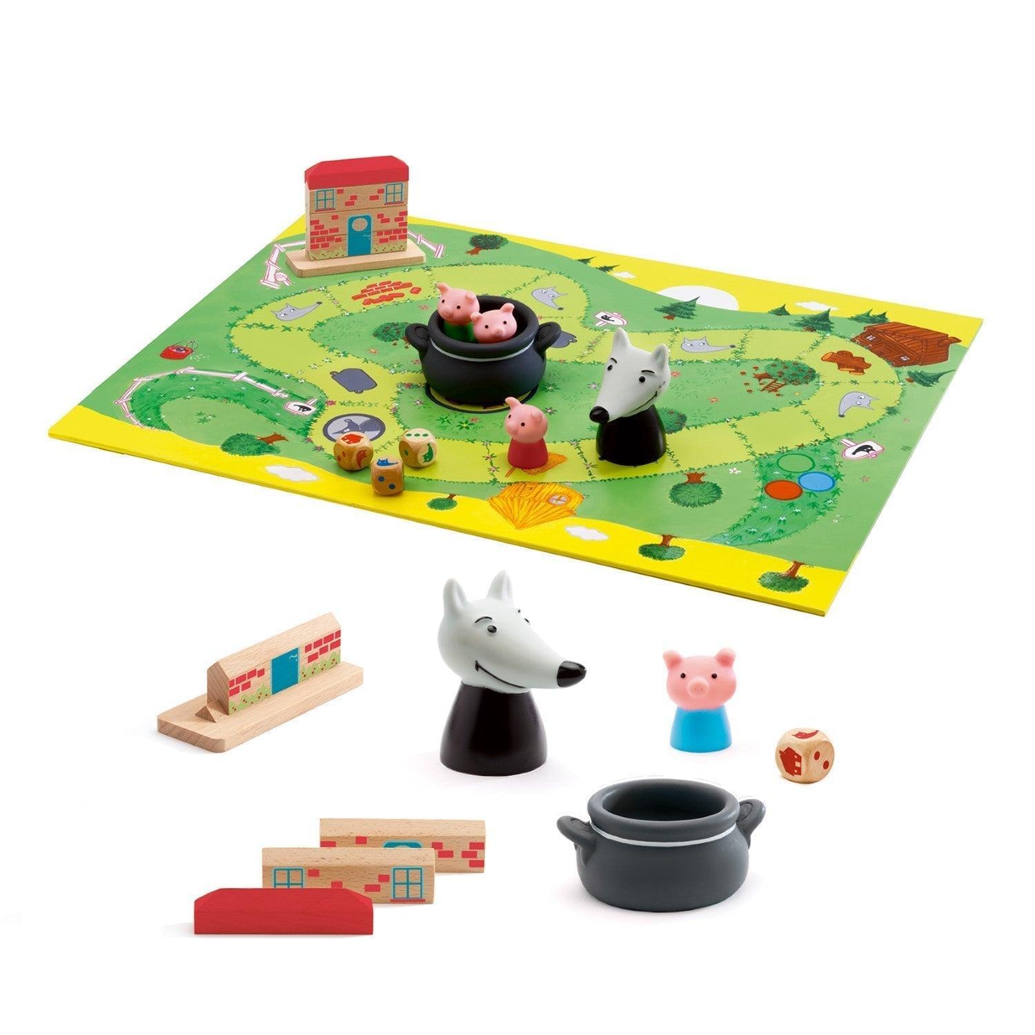 Djeco Woolfy Three Little Pigs Cooperation Game - Why and Whale