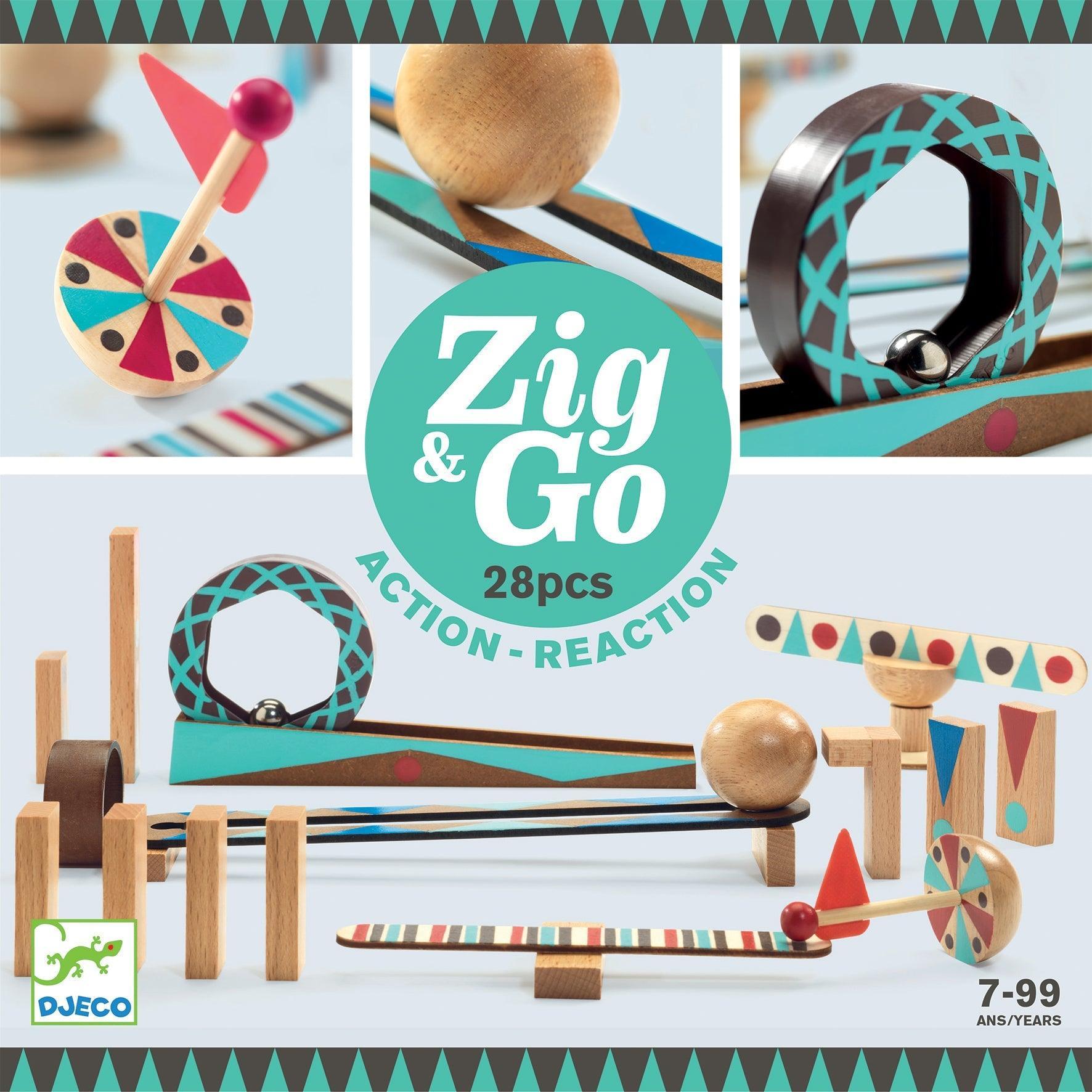 Djeco Zig & Go 28 Piece Set - Why and Whale