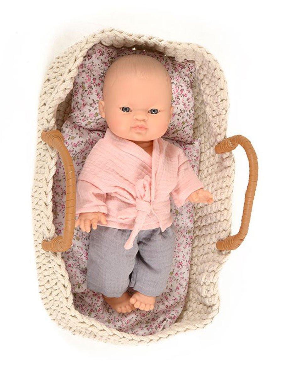 Doll Hand Knit Carrycot Bassinet - Why and Whale