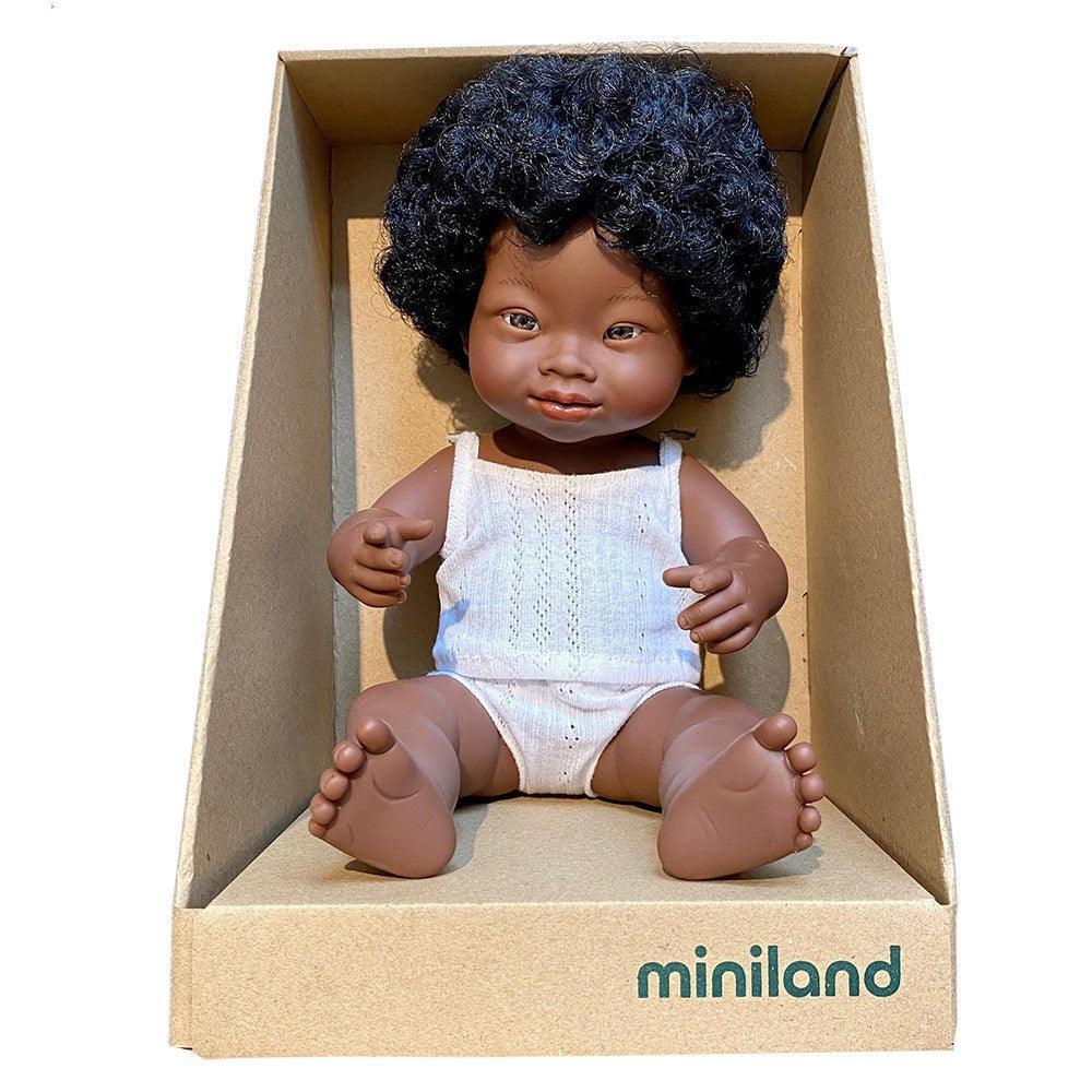 Down Syndrome Baby Doll, Black Girl, 15in - Why and Whale